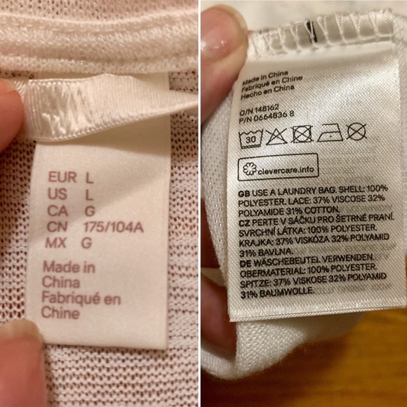 2 NWOT Ivory Lace Tops from H&M - Picture 8 of 8
